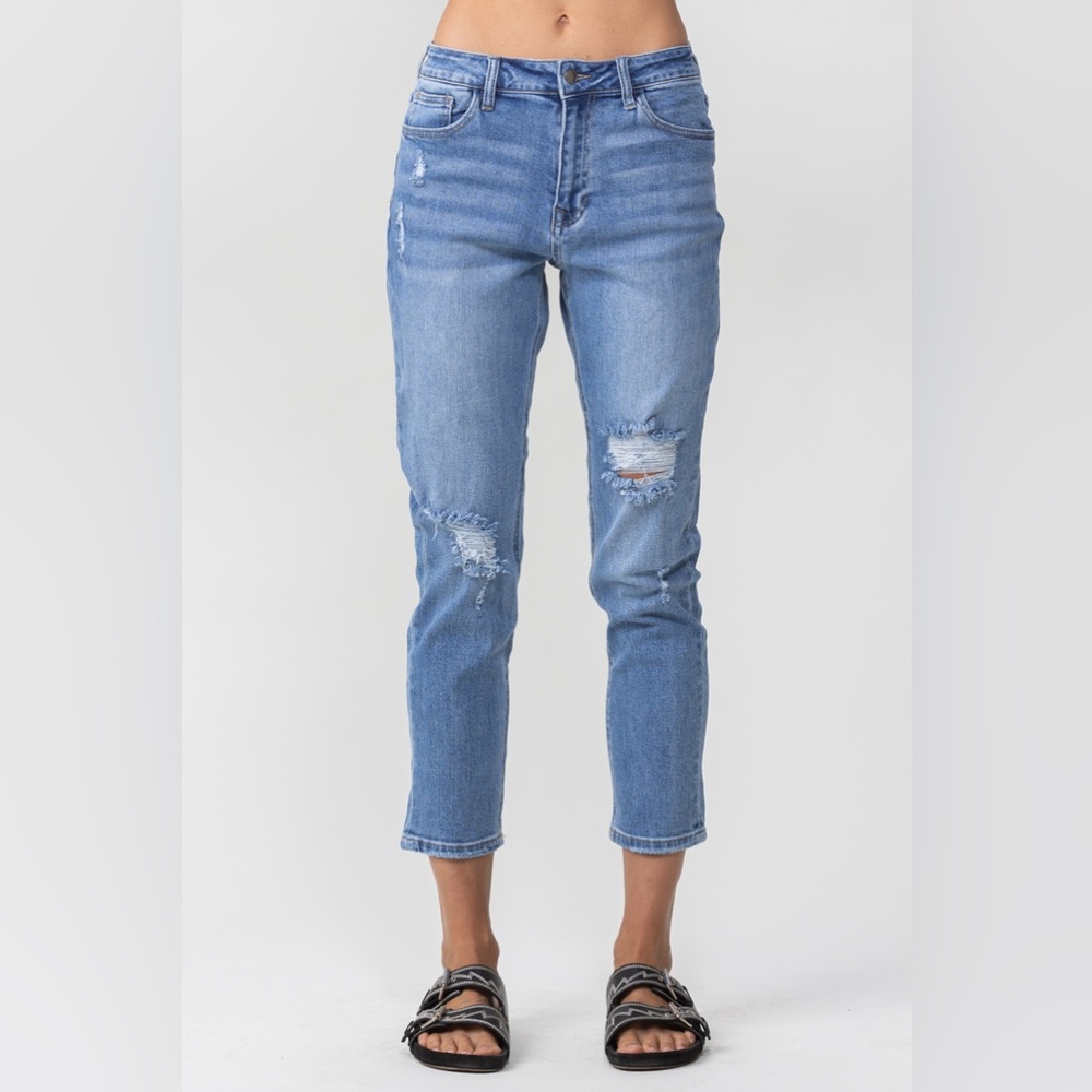 Jelly Jeans Amiri High Rise Vintage Medium Blue Wash Denim Mom Jeans